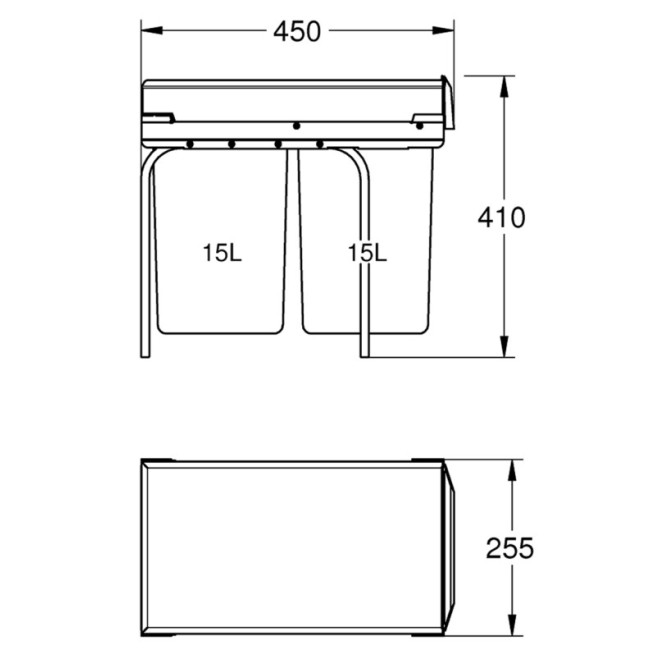 Grohe Система сортировки отходов 30 см, 2 ведра по 15 литров (40855000)