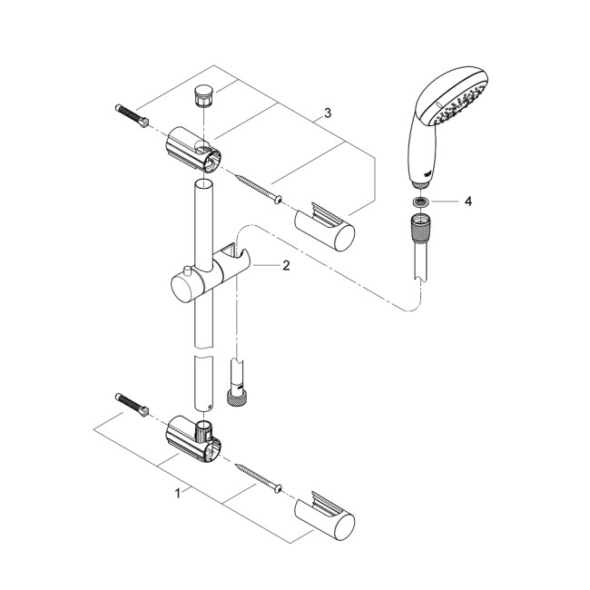 Grohe QuickFix Vitalio Start 100 Душевой гарнитур, 3 вида струи (26032000)