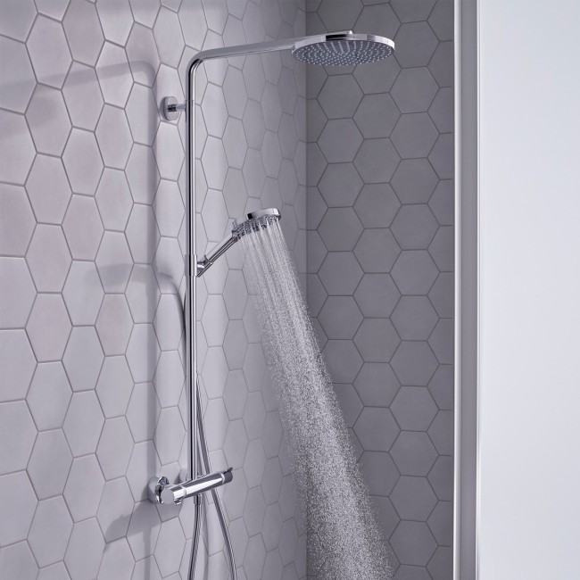 Душевая система hansgrohe Raindance S 240 1jet PowderRain EcoSmart c термостатом, 28823000 хром