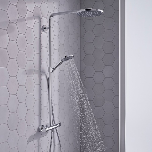 Душевая система hansgrohe Raindance S 240 1jet PowderRain EcoSmart c термостатом, 28823000 хром