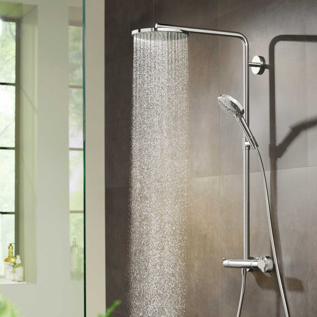 Душевая система hansgrohe Raindance S 240 1jet PowderRain EcoSmart c термостатом, 28823000 хром