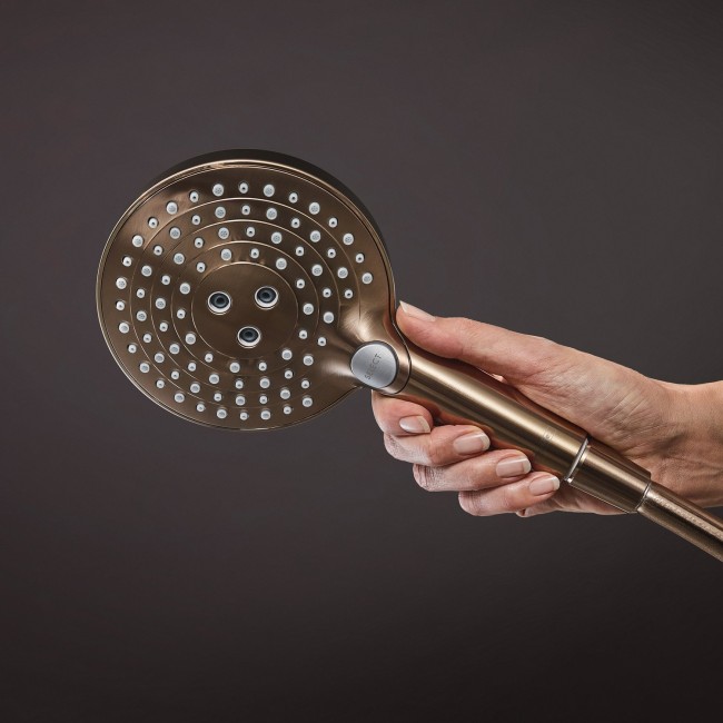 Душевая система hansgrohe Raindance S 240 1jet PowderRain EcoSmart c термостатом, 28823140 бронза