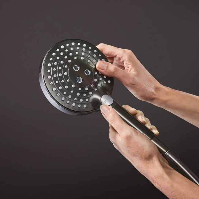 Душова система hansgrohe Raindance S 240 1jet PowderRain EcoSmart+ з термостатом, 28823340 чорний матовий хром