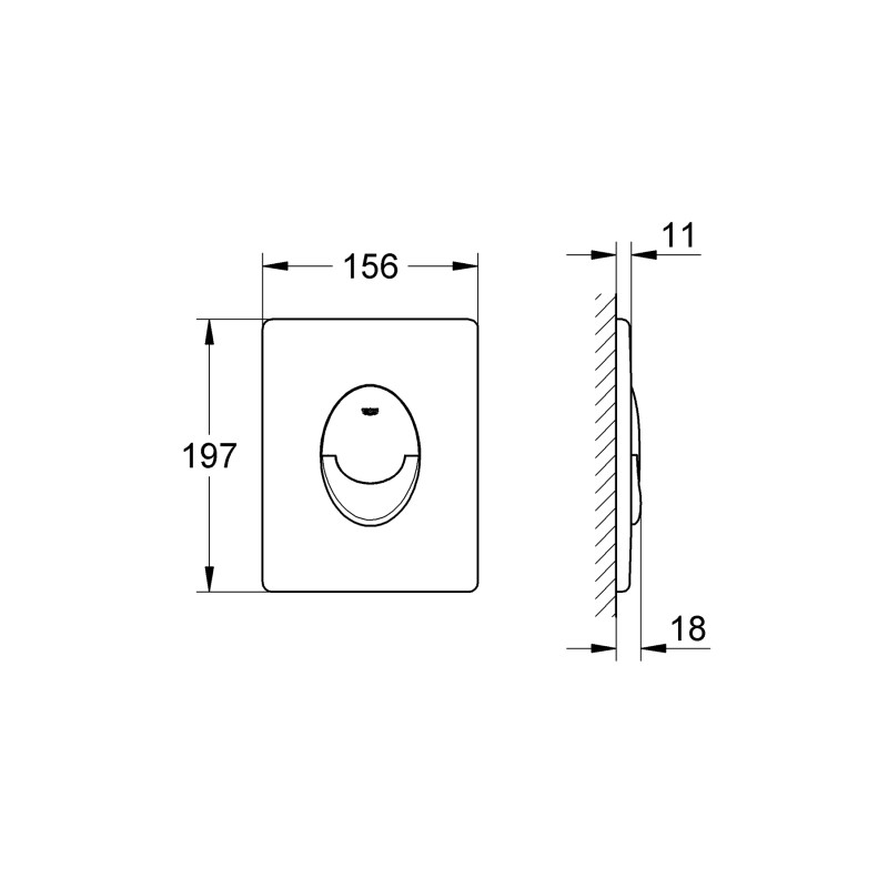 Grohe Skate Air Панель смыва для унитаза  вертикальная, черный матовый (38505KF0)