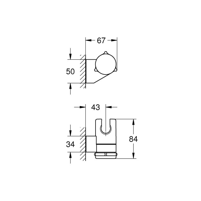 Grohe Tempesta Настенный держатель для ручного душа (27595001)