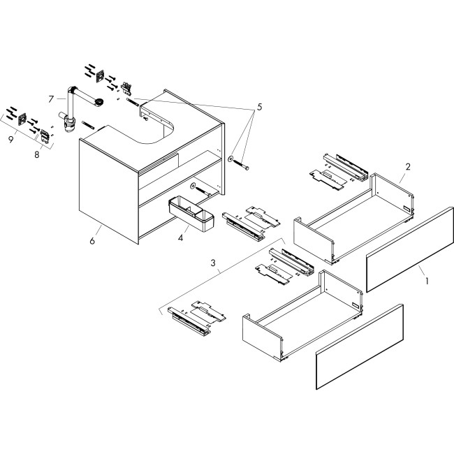 Тумба Xevolos E 780/550, з 2 шухлядами для столешні з вирізом посередині, 54188730 Sand Matt Beige