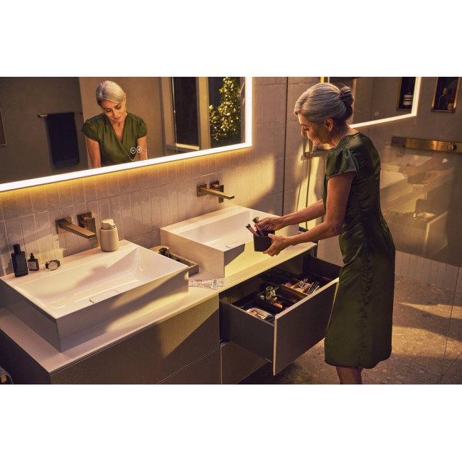 Консоль 1570/550 Xevolos E з 2 вирізами для встановлення накладної раковини, 54211780 Sand Matt Beige