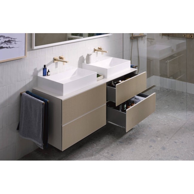 Консоль 1570/550 Xevolos E з 2 вирізами для встановлення накладної раковини, 54211780 Sand Matt Beige