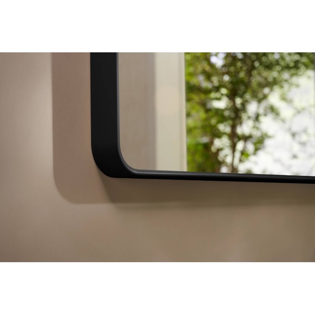 Зеркало Xarita Lite Q 600/700 с горизонтальным LED светильником, черный матовый 54957670