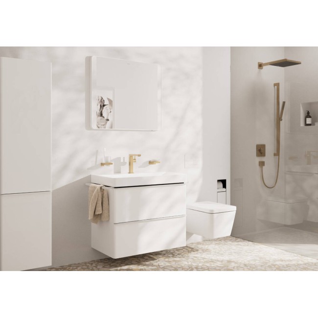 Дзеркало Xarita Lite Q 800/30 з боковими LED світильниками та ІЧ-датчик, білий матовий 54976700