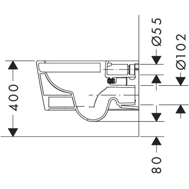 Унітаз підвісний hansgrohe EluPura Q AquaFall Flush 60194450, без сидіння та кришки