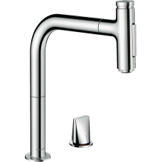 Смеситель hansgrohe Metris Select M71 для кухонной мойки с выдвижным душем, хром 73818000