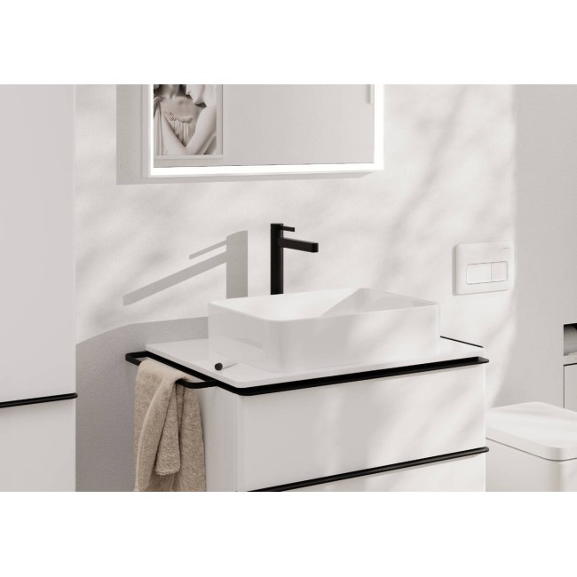 Змішувач hansgrohe Finoris CoolStart для раковини зі зливним гарнітуром, чорний матовий 76072670