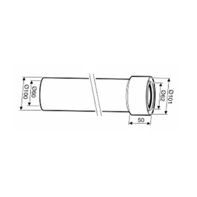 Коаксиальный удлинитель Bosch AZ 390 350х60/100 мм