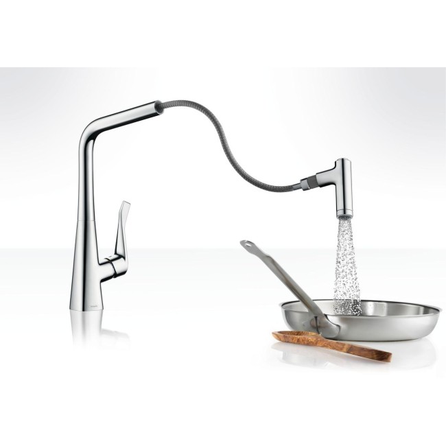Смеситель hansgrohe Metris для кухонной мойки 14820000 хром