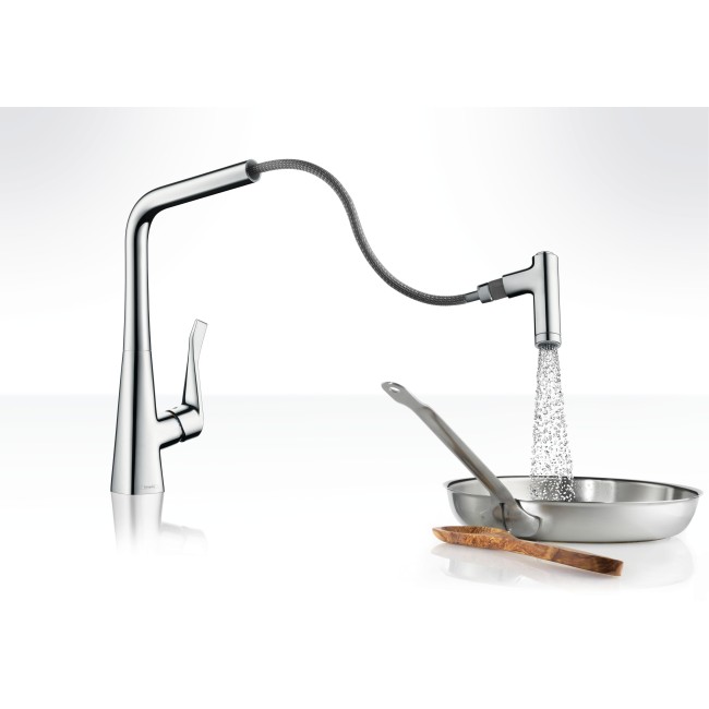 Смеситель hansgrohe Metris для кухонной мойки 14820000 хром