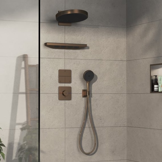 Термостат hansgrohe ShowerSelect Comfort Q для душа 15588140 бронза