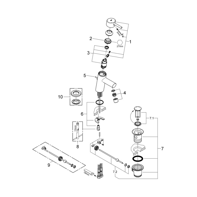 Grohe Concetto Смеситель однорычажный для раковины S-Size (32204001)