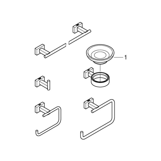 Grohe Essentials Cube Набор аксессуаров 5 в 1 (40758001)