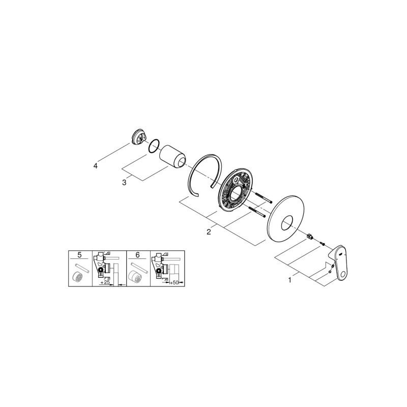 Grohe Europlus Смеситель однорычажный для душа (19537002) Grohe Europlus Смеситель однорычажный для душа (19537002)
