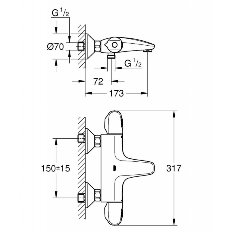 Grohe Grohtherm 1000 Термостат для ванны (34155003)