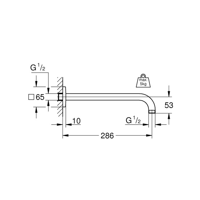 Grohe Rainshower Душевой кронштейн 286 мм (27488000)