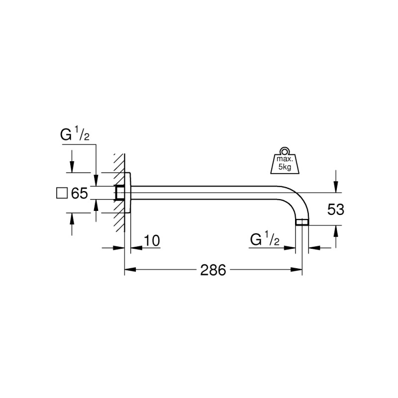 Grohe Rainshower Душевой кронштейн 286 мм (27488000)