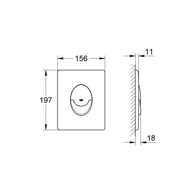 Grohe Панель змиву для унітазу GROHE Skate Air вертикальна, альпін-білий (38505SH0)