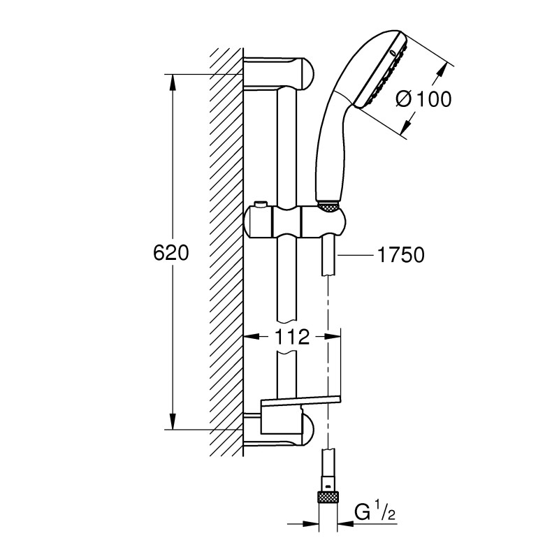 Grohe New Tempesta 100 Душевой гарнитур, 2 режима струи (27926001)
