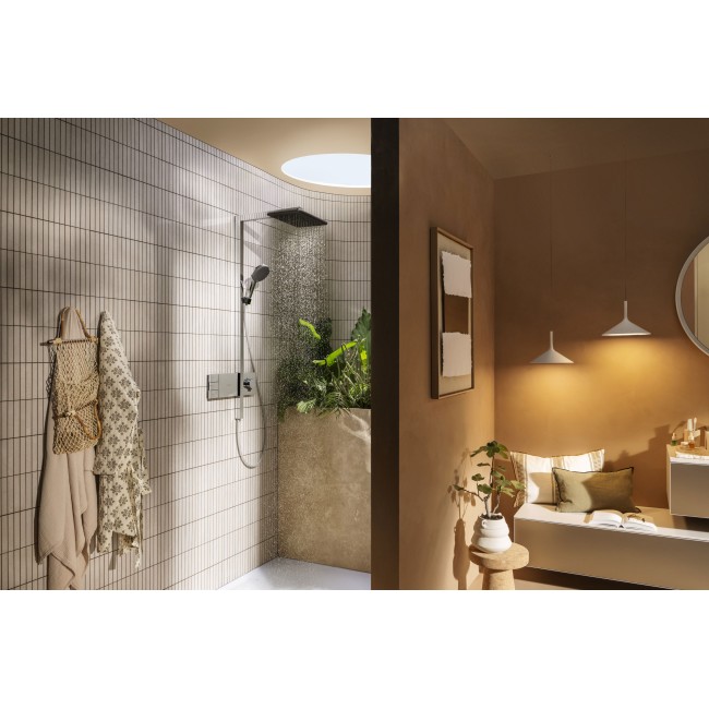 Душевая система hansgrohe Raindance Alive Q 210/340 2jet EcoSmart с ShowerSelect Comfort, 24591000 хром