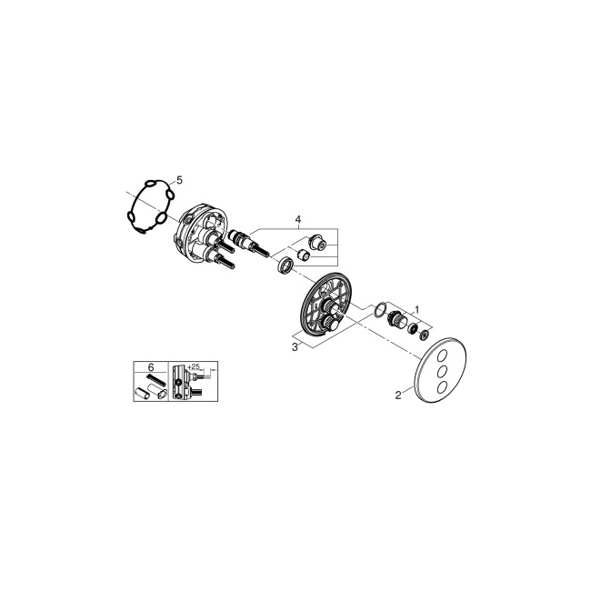 Grohe Grohtherm SmartControl Комплект верхней монтажной части для вентиля на три выхода (29122000)