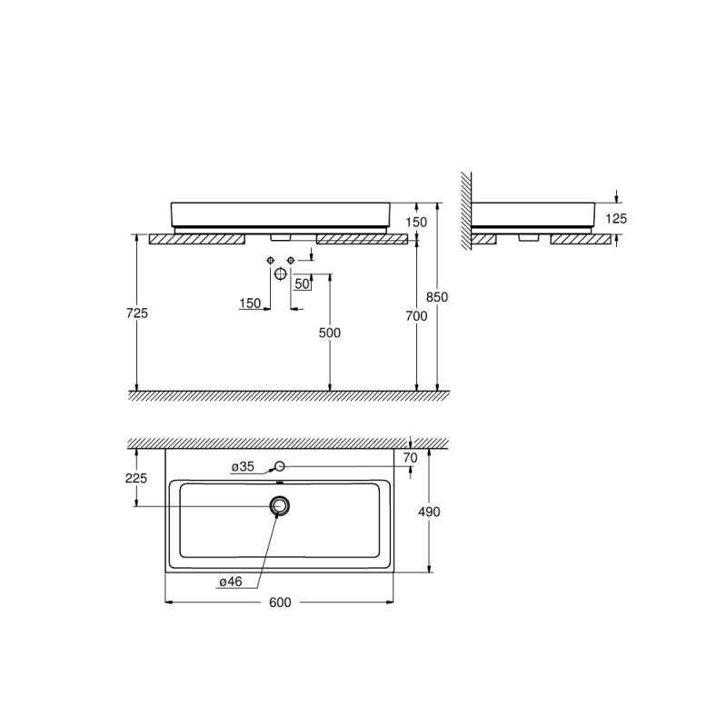 Grohe Cube Ceramic Раковина для столешницы накладная 600х490 мм (3947700H)