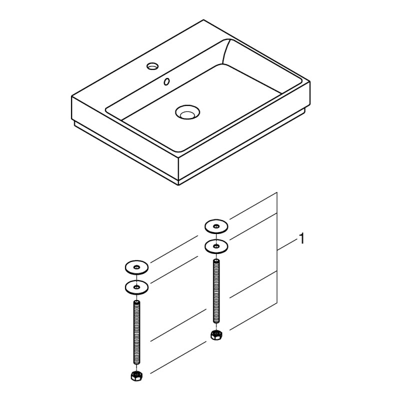 Grohe Cube Ceramic Раковина для столешницы накладная 600х490 мм (3947700H)