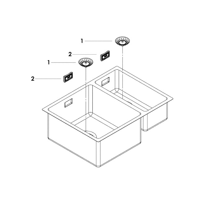Grohe Мойка для кухни 585 x 450 мм, под столешницу, 1,5 чаши, матовая (31577SD1)