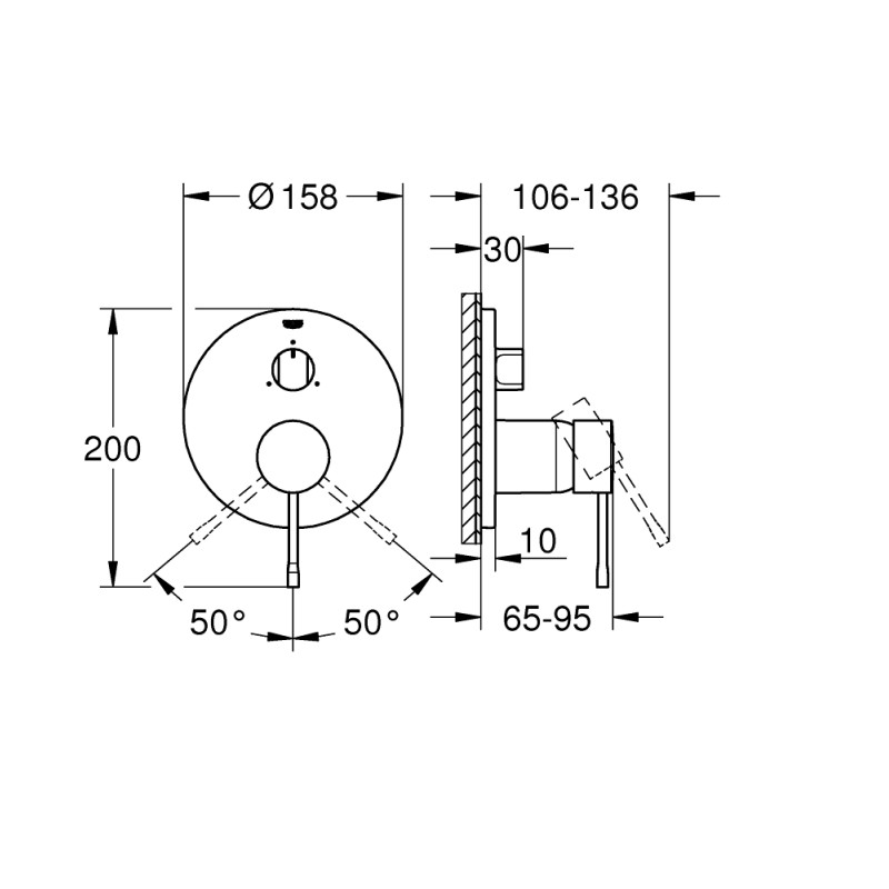 Grohe Essence Однорычажный смеситель с переключателем на 3 положения (24092DL1)