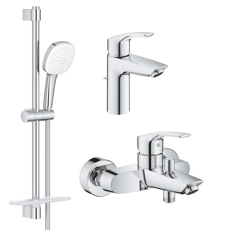 Grohe Комплект смесителей Eurosmart 3 в 1 для ванной (UA123238S3
)