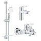 Grohe Комплект смесителей Eurosmart 3 в 1 для ванной (UA123238S3
)