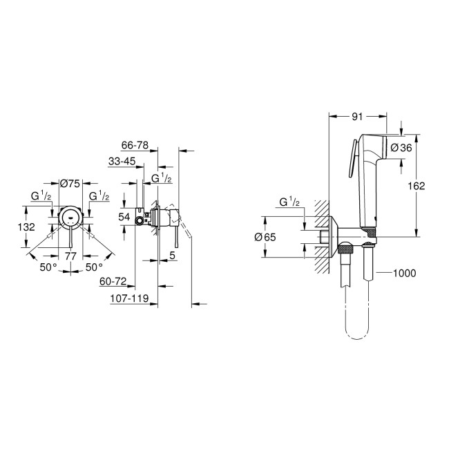 Grohe Готовый комплект для гигиенического душа Essence з Tempesta-F (UA111197000)