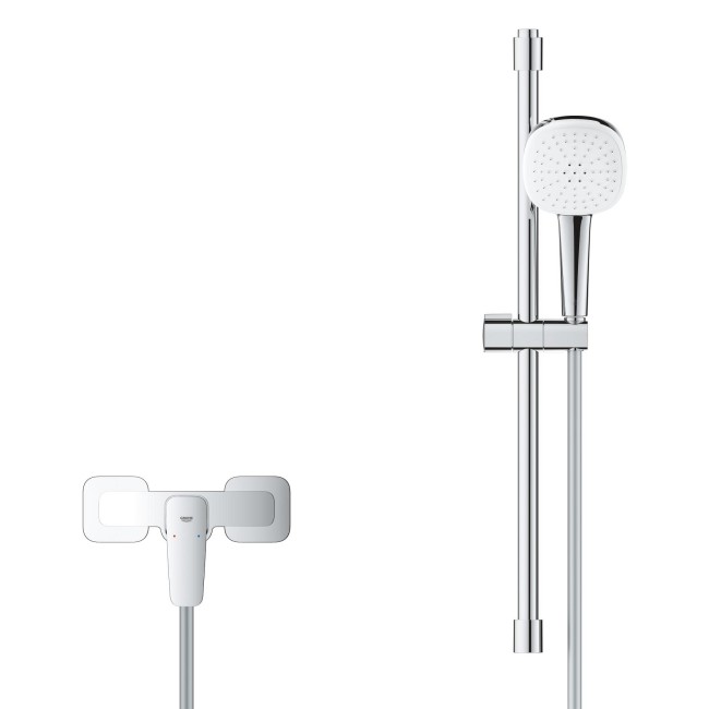 Grohe Cubeo Однорычажный смеситель для душа с душевым гарнитуром (1018250000)