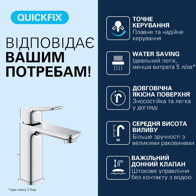 Grohe Dice Одноважільний змішувач для раковини M-розміру (1018320000)