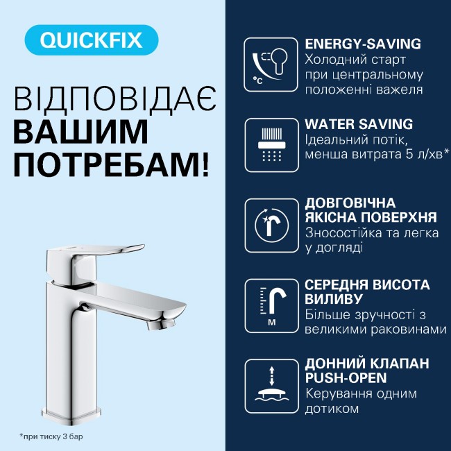 Grohe Dice Одноважільний змішувач для раковини M-розміру (1018360000)
