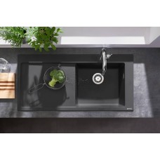 Мойка для кухни hansgrohe S51 S514-F450 43314170 черный графит с сушилкой слева