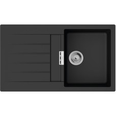 Мойка для кухни hansgrohe S52 S520-F345 43356170 с сушилкой слева, черный графит