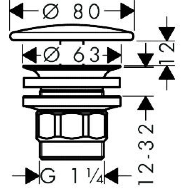 Сливной гарнитур hansgrohe 50110450 с круглой керамической крышкой