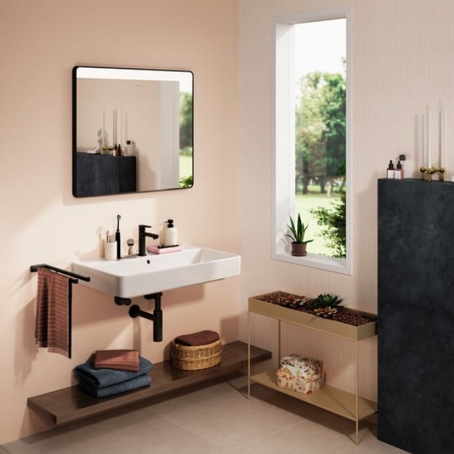 Зеркало Xarita Lite Q 800/30 с LED подсветкой и ИК-датчиком, черный матовый 54971670