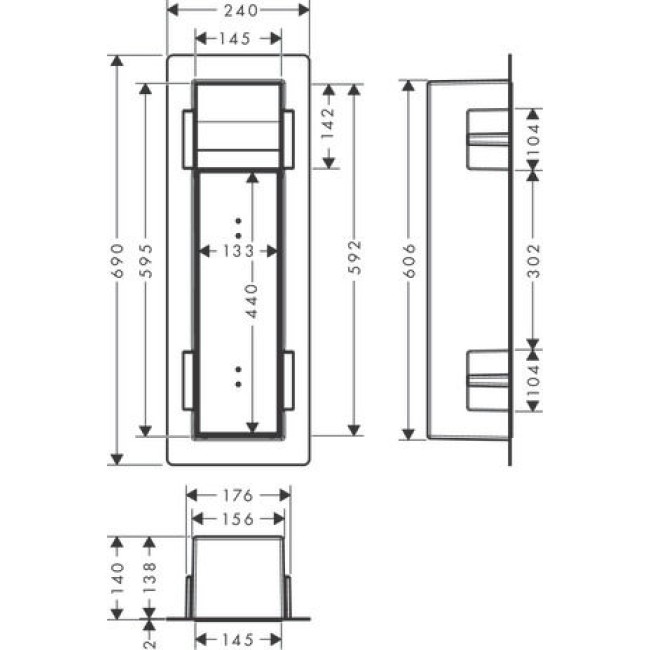 Встроенный держатель для туалетной бумаги с ершиком и дверцей под облицовку плиткой XtraStoris Rock, 56062700 белый матовый