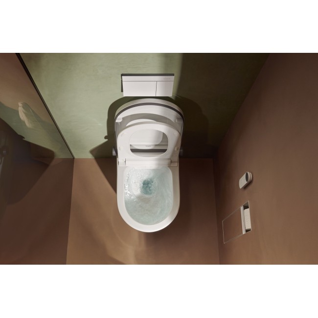 Встроенный держатель для туалетной бумаги с ершиком и дверцей под облицовку плиткой XtraStoris Rock, 56062700 белый матовый