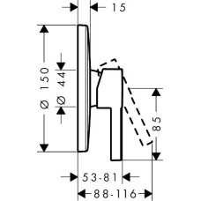 Змішувач hansgrohe Zesis S для душу прихованого монтажу, чорний матовий 74616670