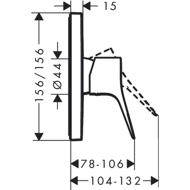 Смеситель hansgrohe Vivenis для душа скрытого монтажа, черный матовый хром 75615340