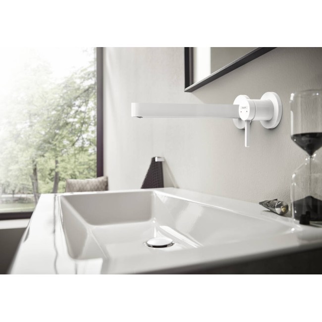 Змішувач прихованого монтажу hansgrohe Finoris 76050340 з виливом 22.8 см, чорний матовий хром